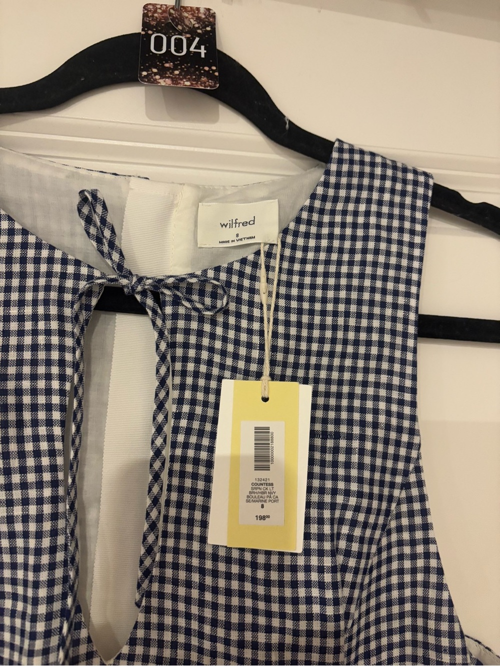 Wilfred Black and White Gingham Midi Dress - Picture 9 of 12